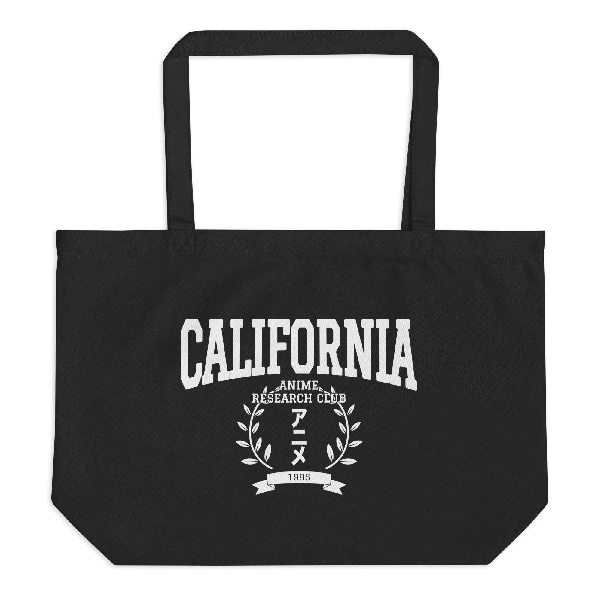California Anime Research Club Fun Graphic Large Tote Bag-Black