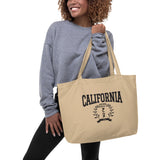California Anime Research Club Fun Graphic Large Tote Bag-Beige