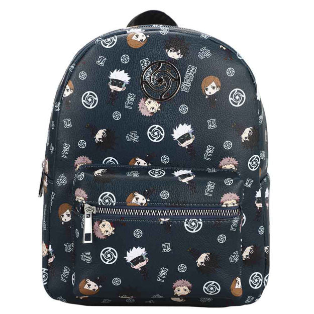 Jujutsu Kaisen Chibi Character AOP Metal Badge Mini Backpack