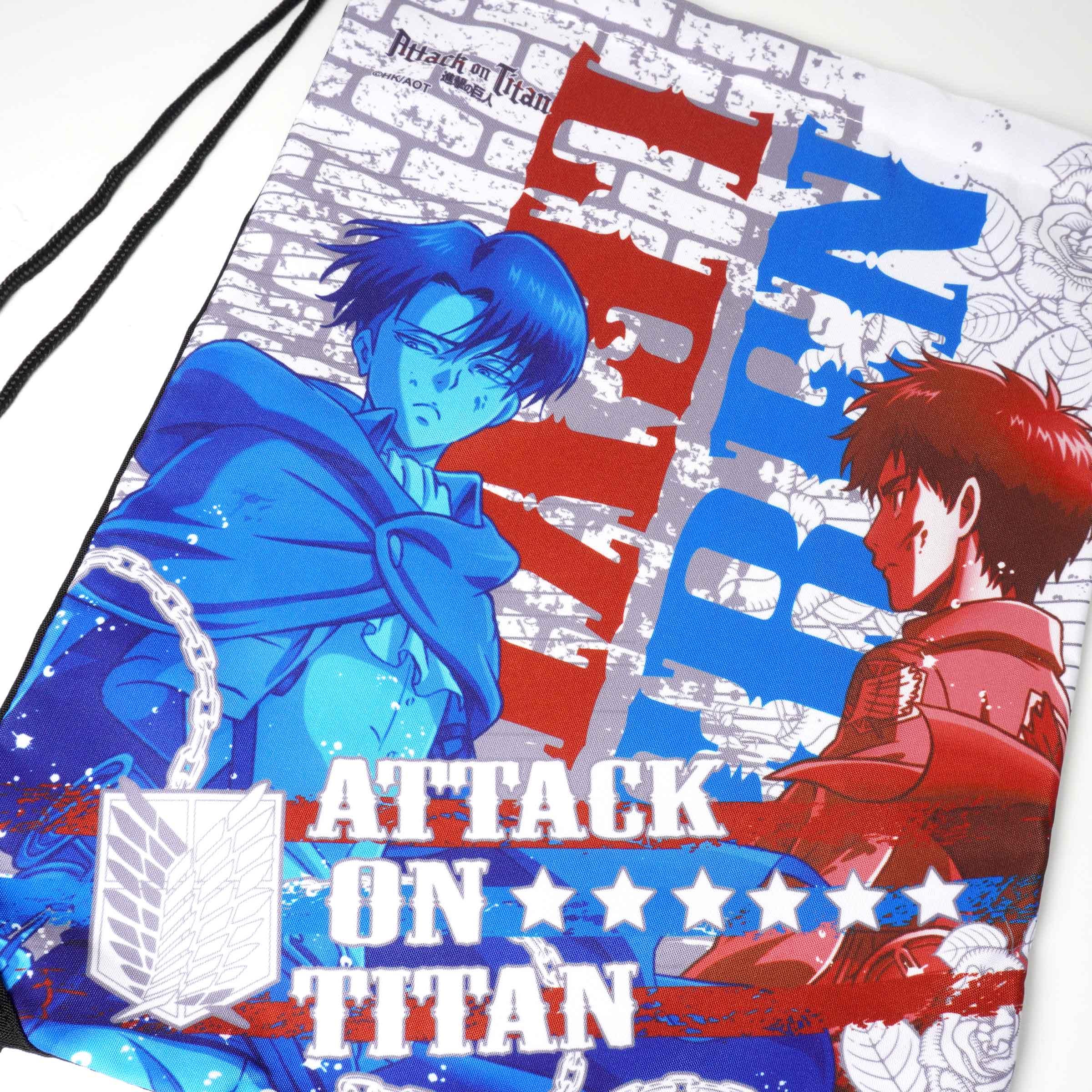 Attack on Titan Levi and Eren Character Drawstring Bag - BUCKET POPCORN