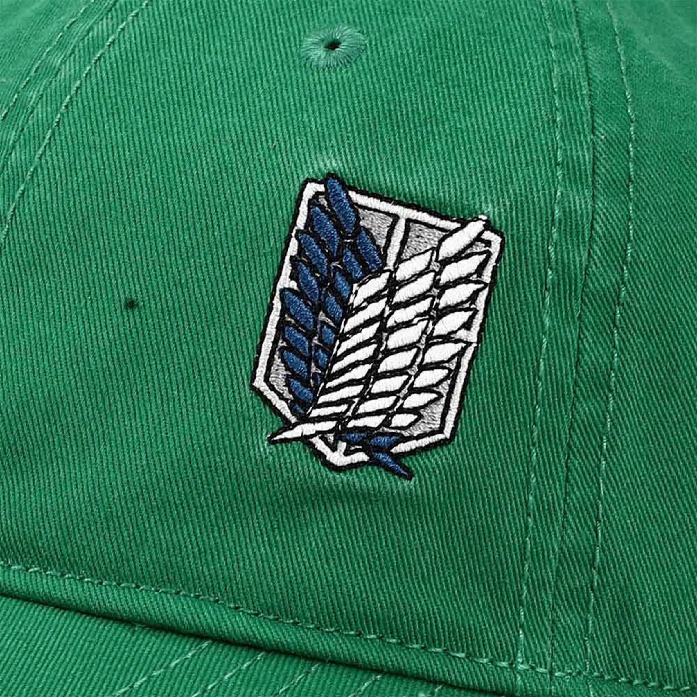 Attack on Titan Scout Crest Symbol Embroidered Unisex Green Baseball Cap - BUCKET POPCORN