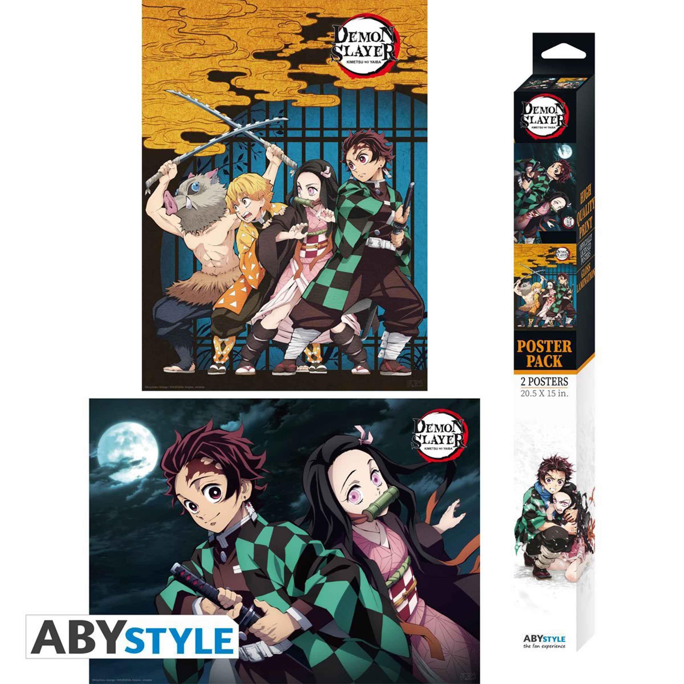 Demon Slayer Group Character Boxed Poster 2 Piece Set - BUCKET POPCORN