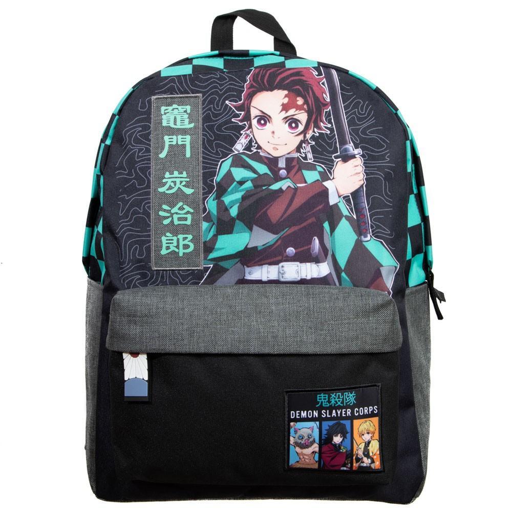 Demon Slayer Tanjiro Kamado Kimono Checker Character Backpack - BUCKET POPCORN