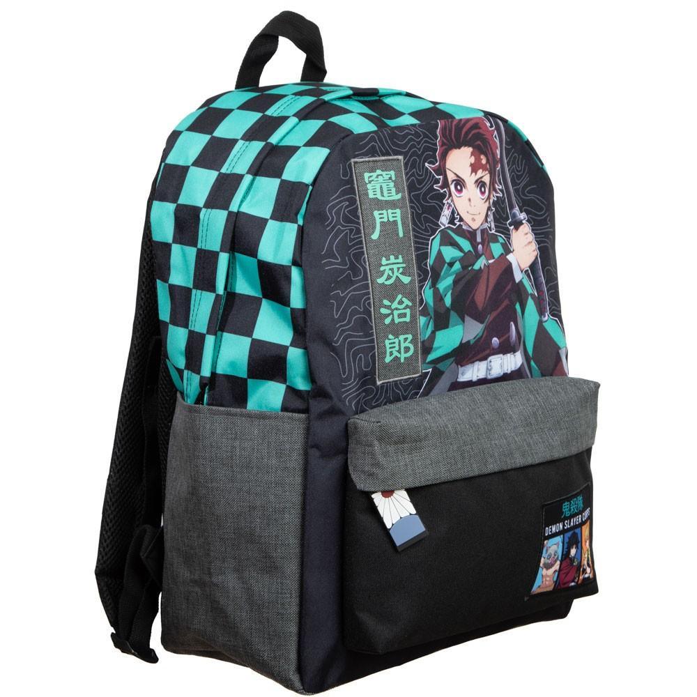 Demon Slayer Tanjiro Kamado Kimono Checker Character Backpack - BUCKET POPCORN