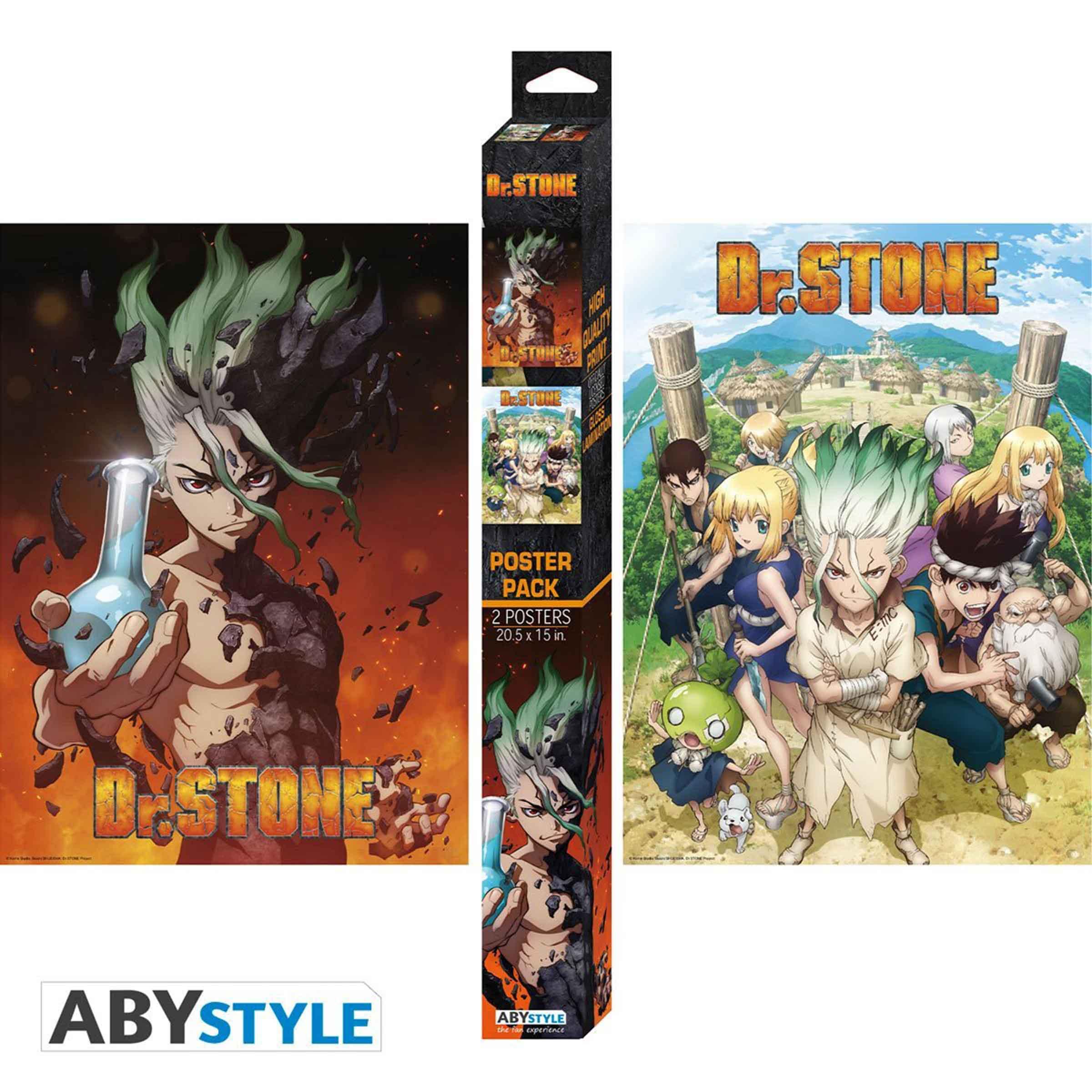 Dr Stone Group Character Boxed Poster 2 Piece Set - BUCKET POPCORN