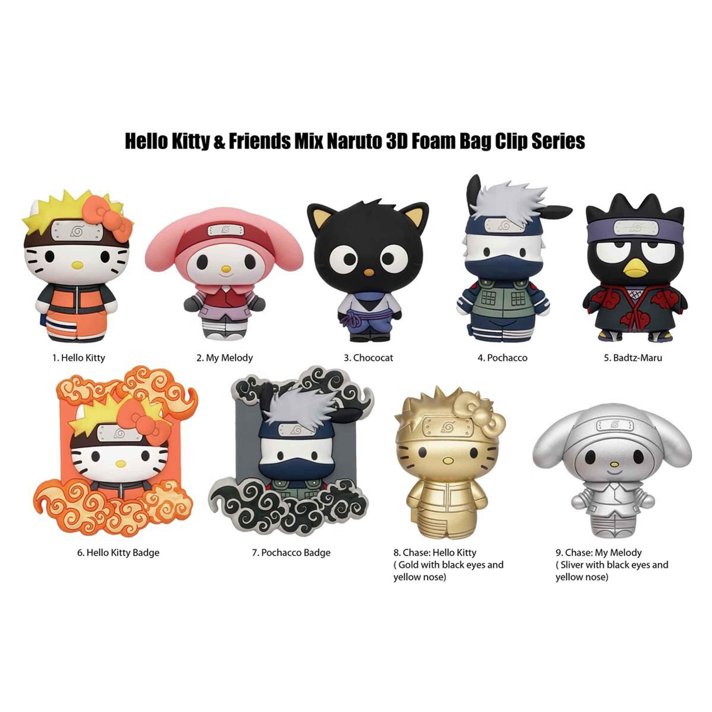 Hello Kitty x Naruto Figural Bag Clip / Keychain Blind Bag - BUCKET POPCORN