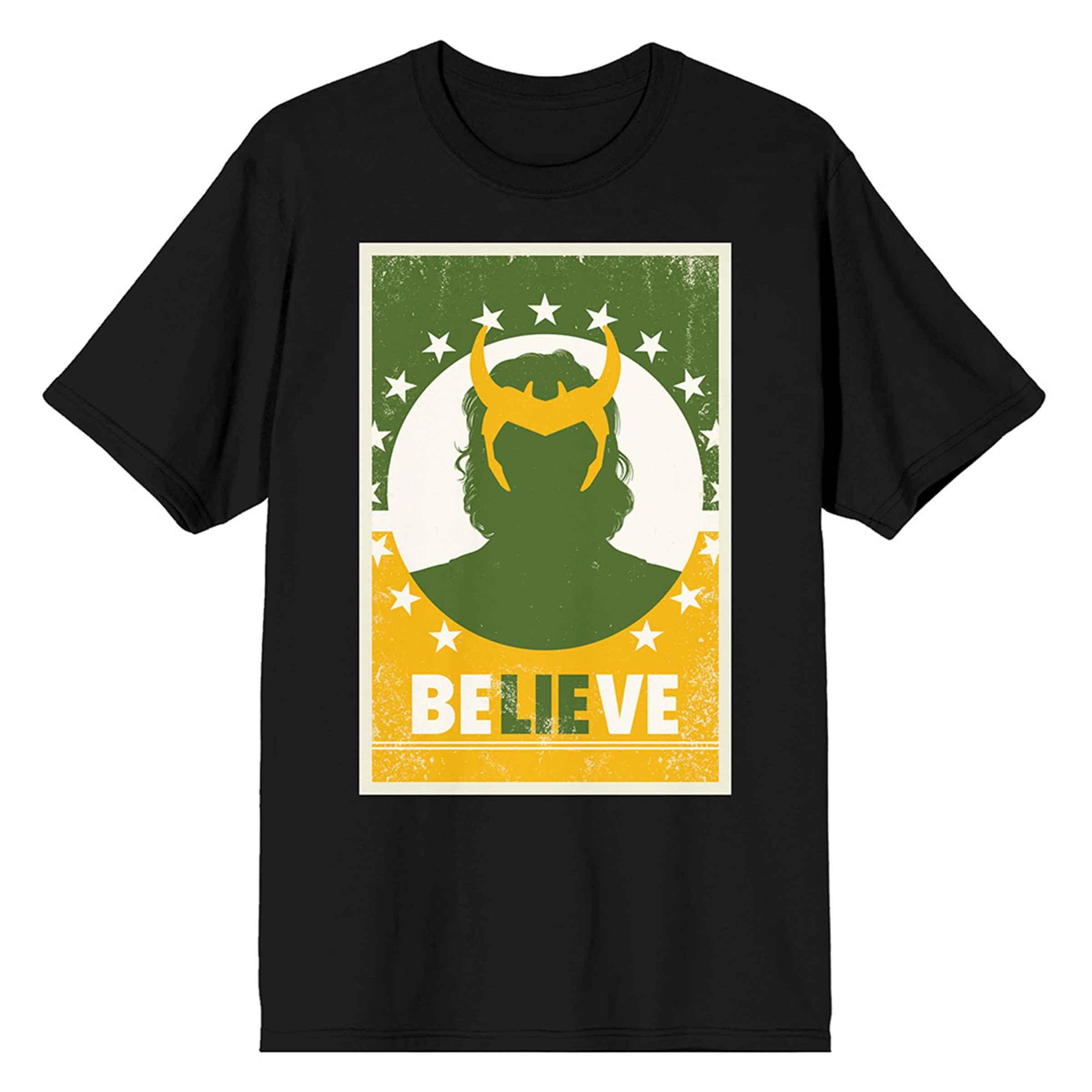 Loki Believe Black Unisex Short Sleeve Graphic T-shirt - BUCKET POPCORN