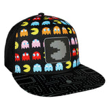 Pac-Man AOP Print Patch Youth Flat Bill Snapback Hat - BUCKET POPCORN