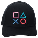 Playstation 3D Embroidered Buttons Flex Fit Hat - BUCKET POPCORN