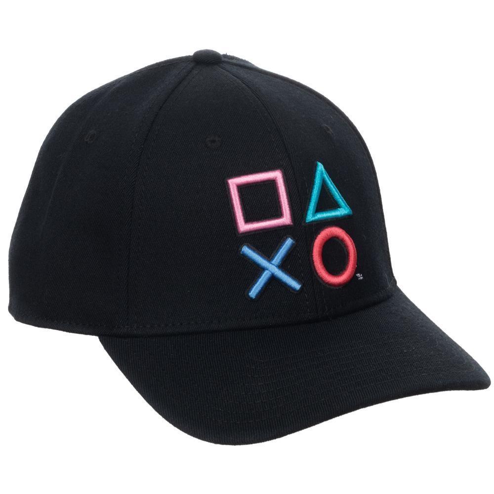 Playstation 3D Embroidered Buttons Flex Fit Hat - BUCKET POPCORN