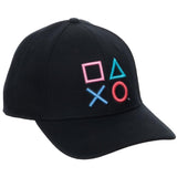 Playstation 3D Embroidered Buttons Flex Fit Hat - BUCKET POPCORN