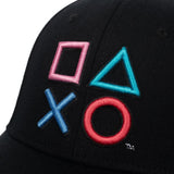Playstation 3D Embroidered Buttons Flex Fit Hat - BUCKET POPCORN