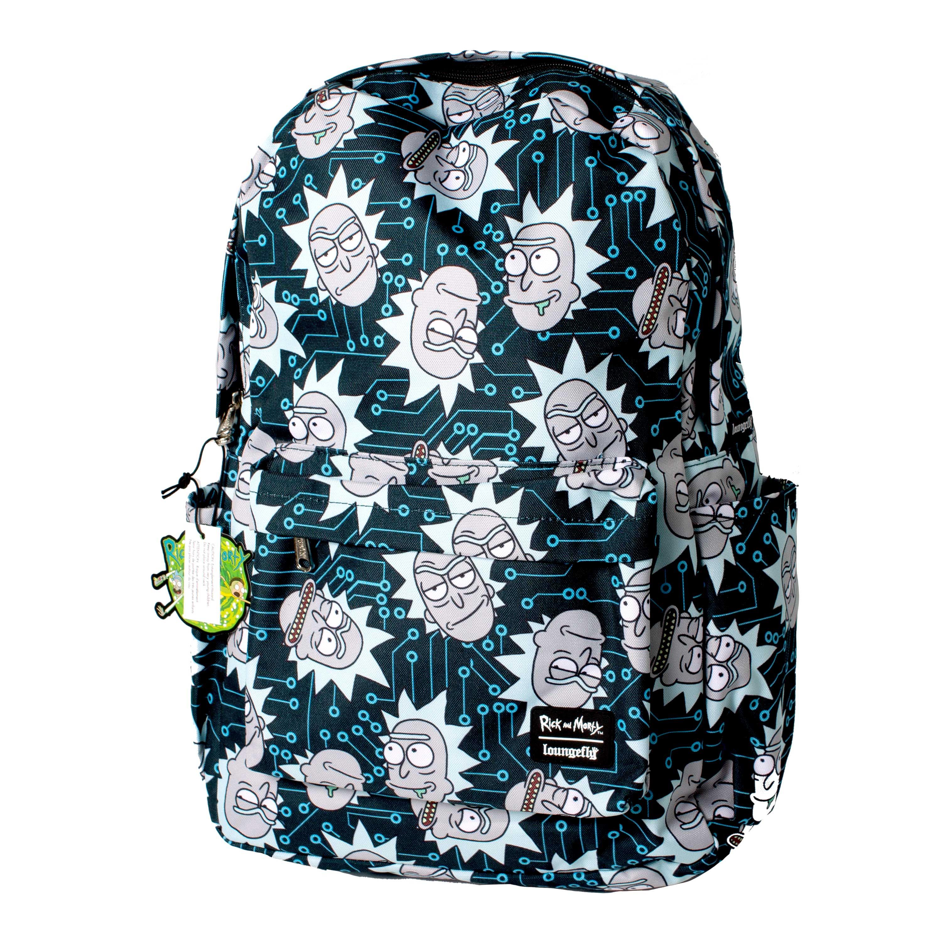 Rick and Morty Computer Chip Rick Unisex Nylon Backpack - BUCKET POPCORN