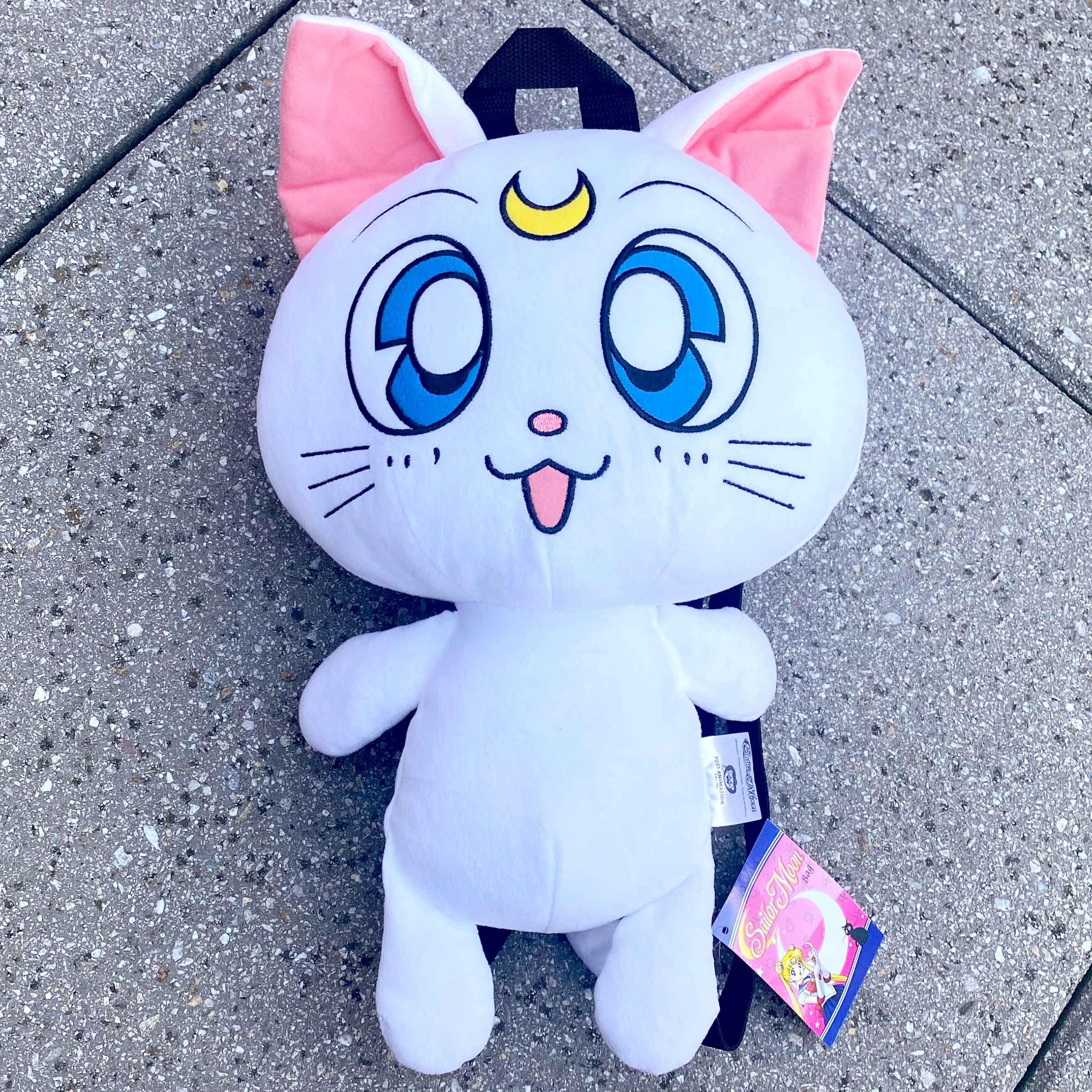 Sailor Moon Artemis 12 1/2 Inch Plush Backpack - BUCKET POPCORN