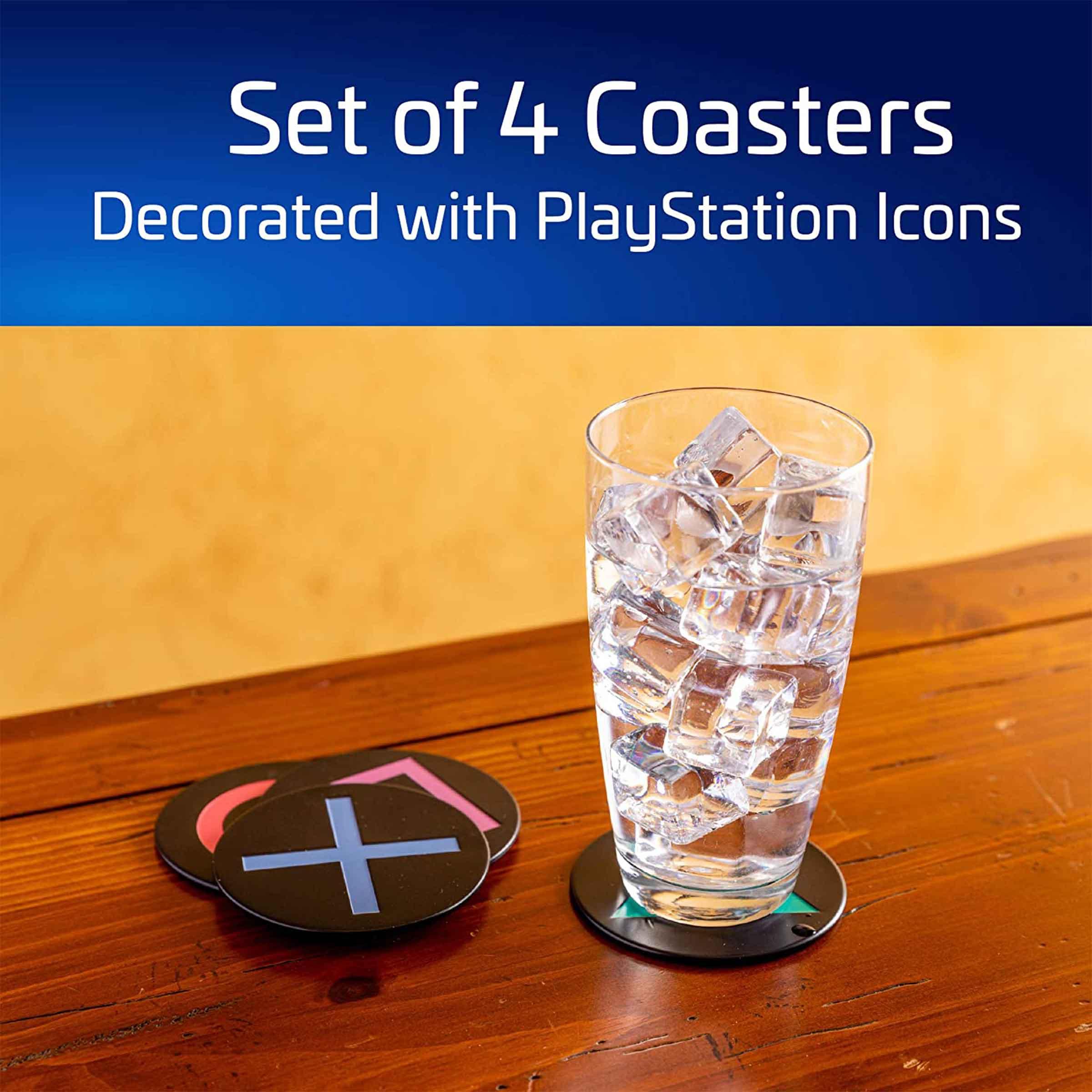 Playstation Metal 4 Piece Coaster Set - BUCKET POPCORN