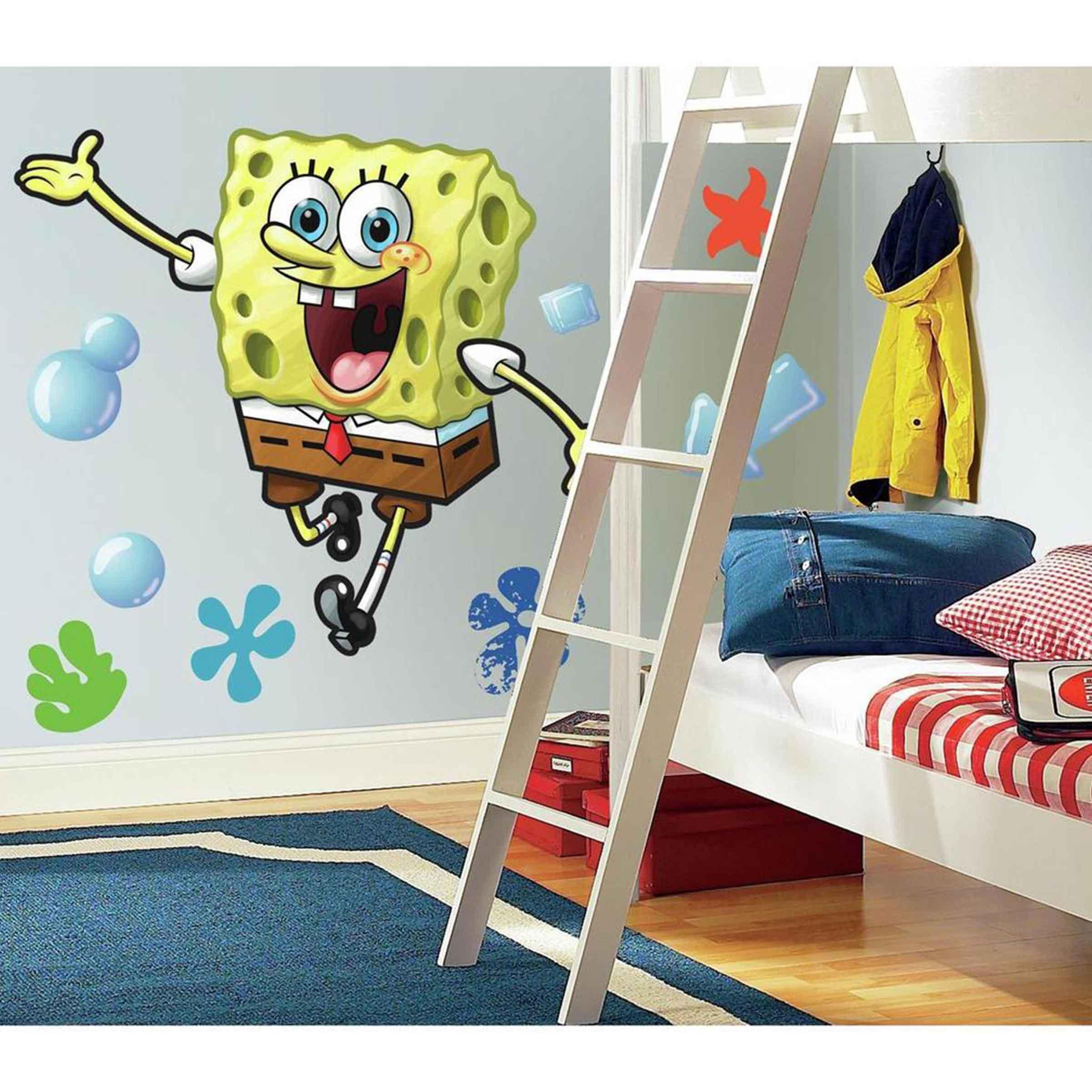 Spongebob Squarepants Giant Wall Decal Sticker Applique - BUCKET POPCORN