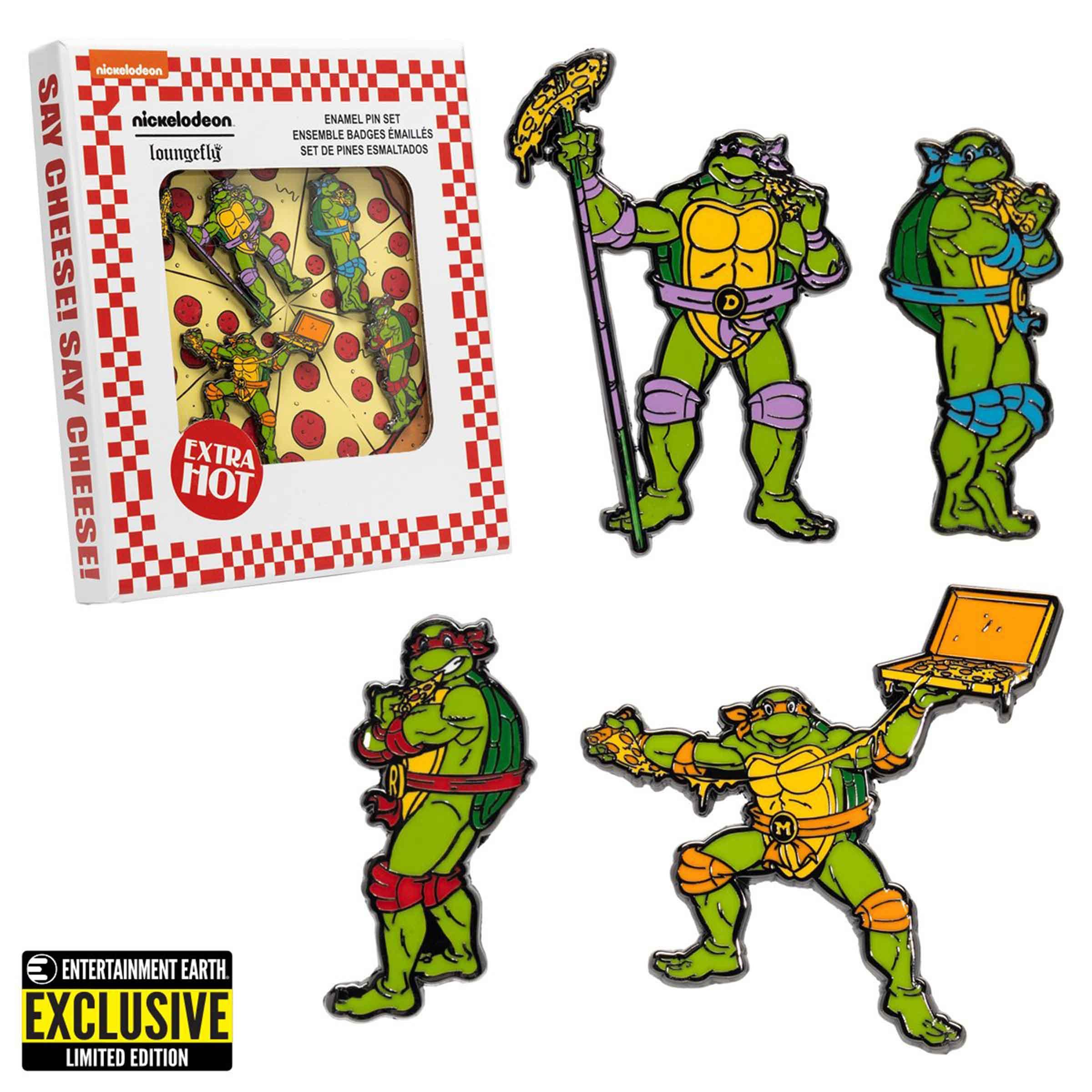 Teenage Mutant Ninja Turtles 1 1/2-Inch Enamel Pin 4 Piece Set - BUCKET POPCORN