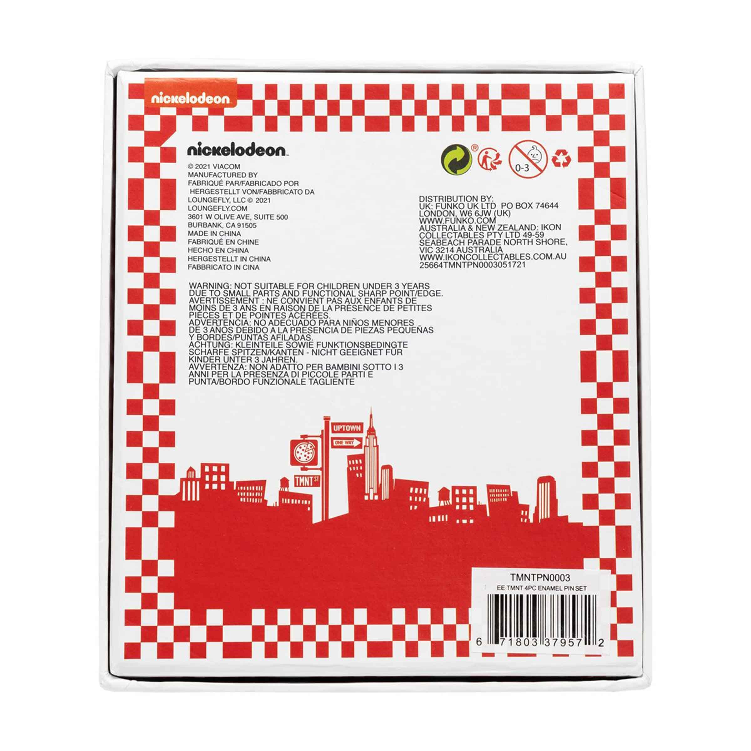 Teenage Mutant Ninja Turtles 1 1/2-Inch Enamel Pin 4 Piece Set - BUCKET POPCORN