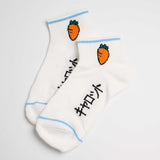 Womens Cute Fruit Icon Japanese Word Anklet Socks - BUCKET POPCORN