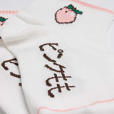 Womens Cute Fruit Icon Japanese Word Anklet Socks - BUCKET POPCORN