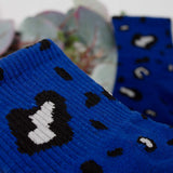 Womens Cute Leopard All Over Print Crew Socks - BUCKET POPCORN