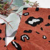 Womens Cute Leopard All Over Print Crew Socks - BUCKET POPCORN