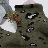 Womens Cute Leopard All Over Print Crew Socks - BUCKET POPCORN