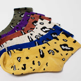 Womens Cute Leopard All Over Print Crew Socks - BUCKET POPCORN