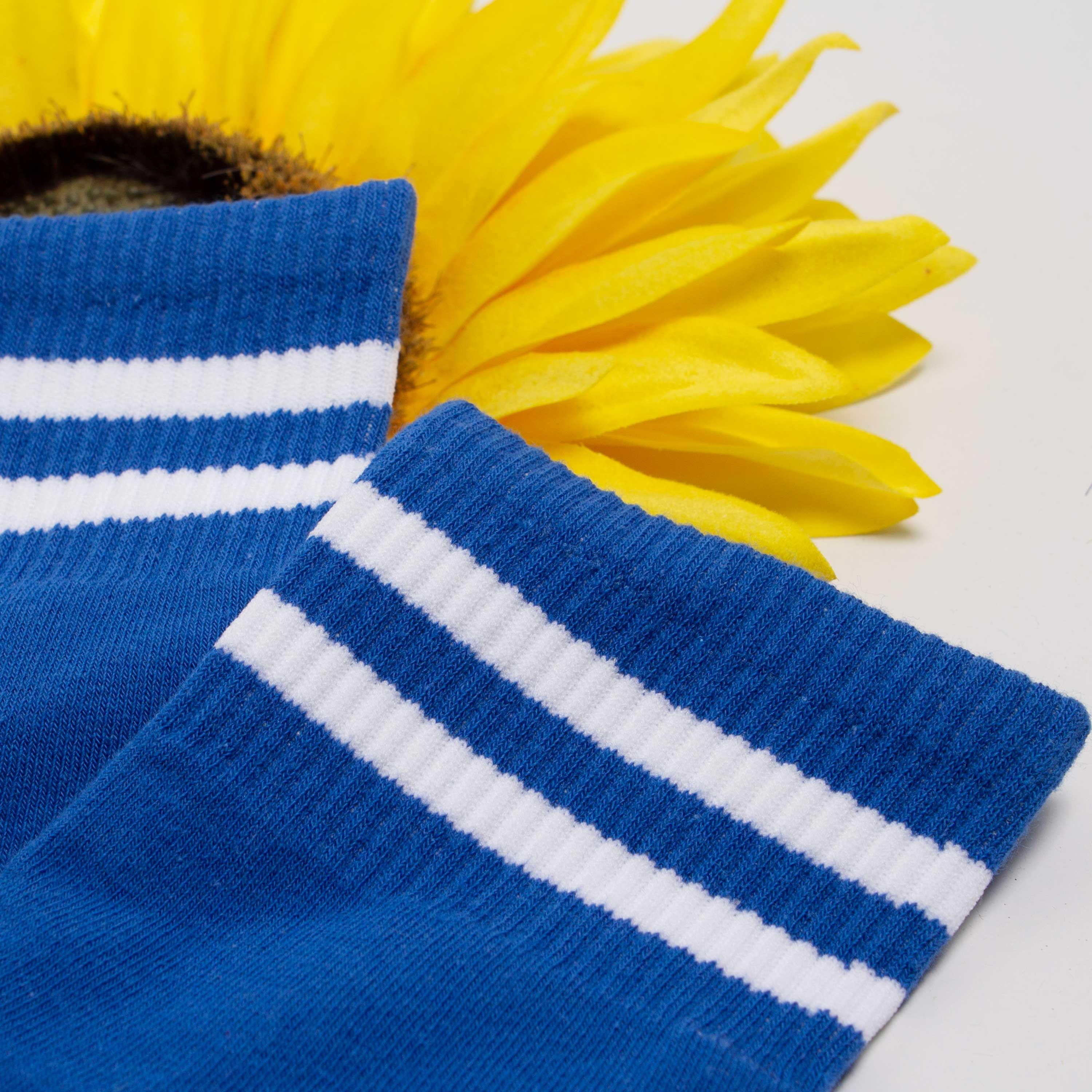 Womens Striped Neon Color Cute Crew Socks - BUCKET POPCORN