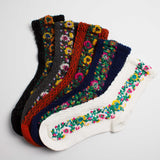 Womens Vintage Style Floral Mid Calf Socks