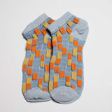 Womesn Cute Textured Checker Anklet Socks - BUCKET POPCORN