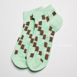 Womesn Cute Textured Checker Anklet Socks - BUCKET POPCORN