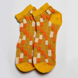 Womesn Cute Textured Checker Anklet Socks - BUCKET POPCORN