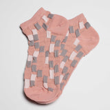 Womesn Cute Textured Checker Anklet Socks - BUCKET POPCORN
