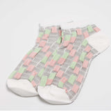 Womesn Cute Textured Checker Anklet Socks - BUCKET POPCORN