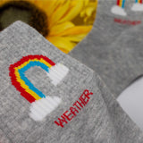 Womens Cute Weather Icon Crew Socks - BUCKET POPCORN