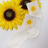 Womens Cute Weather Icon Crew Socks - BUCKET POPCORN