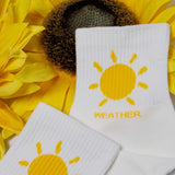 Womens Cute Weather Icon Crew Socks - BUCKET POPCORN