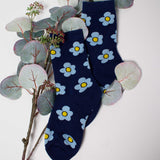 Womens Cute Ditsy Flower All Over Crew Socks - BUCKET POPCORN