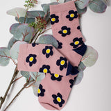 Womens Cute Ditsy Flower All Over Crew Socks - BUCKET POPCORN