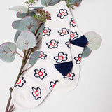 Womens Cute Ditsy Flower All Over Crew Socks - BUCKET POPCORN