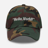 Hello, World!  Embroidered Unisex Dad Hat - BUCKET POPCORN