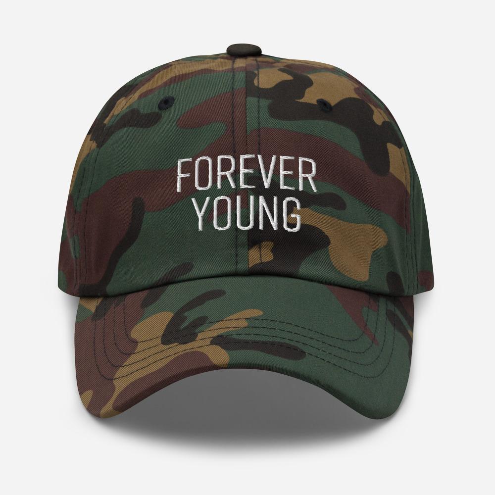 Forever Young Embroidered Unisex Baseball Cap - BUCKET POPCORN