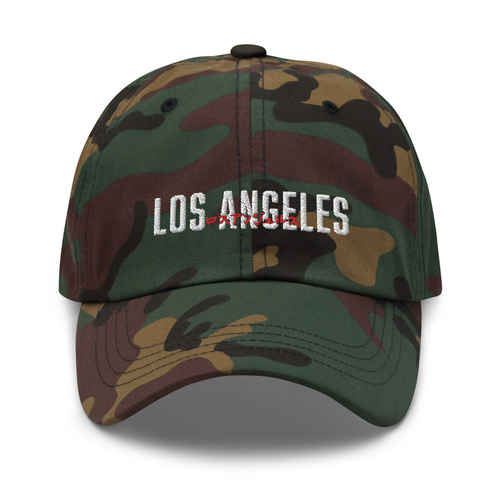 Los Angeles in English and Japanese Embroidered Unisex Baseball Cap