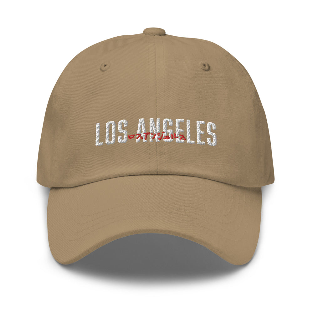 Los Angeles in English and Japanese Embroidered Unisex Baseball Cap