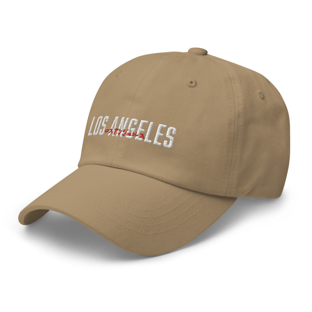Los Angeles in English and Japanese Embroidered Unisex Baseball Cap