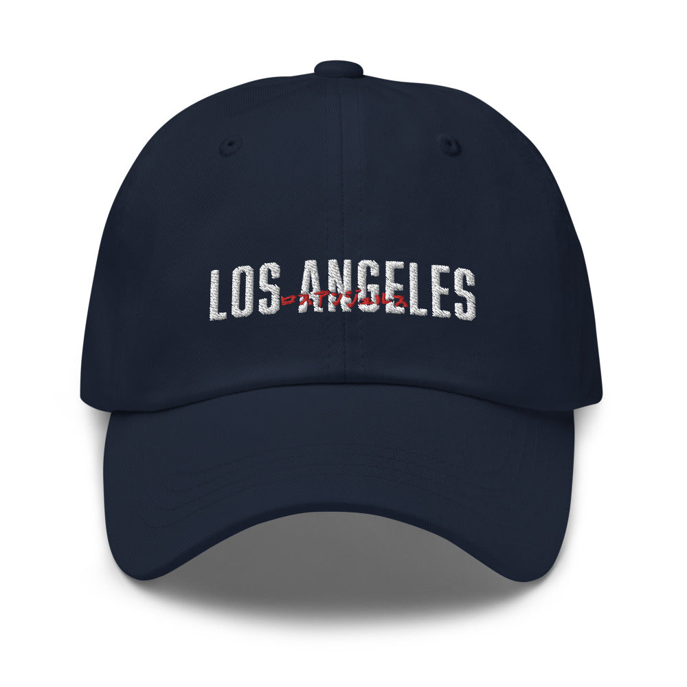 Los Angeles in English and Japanese Embroidered Unisex Baseball Cap