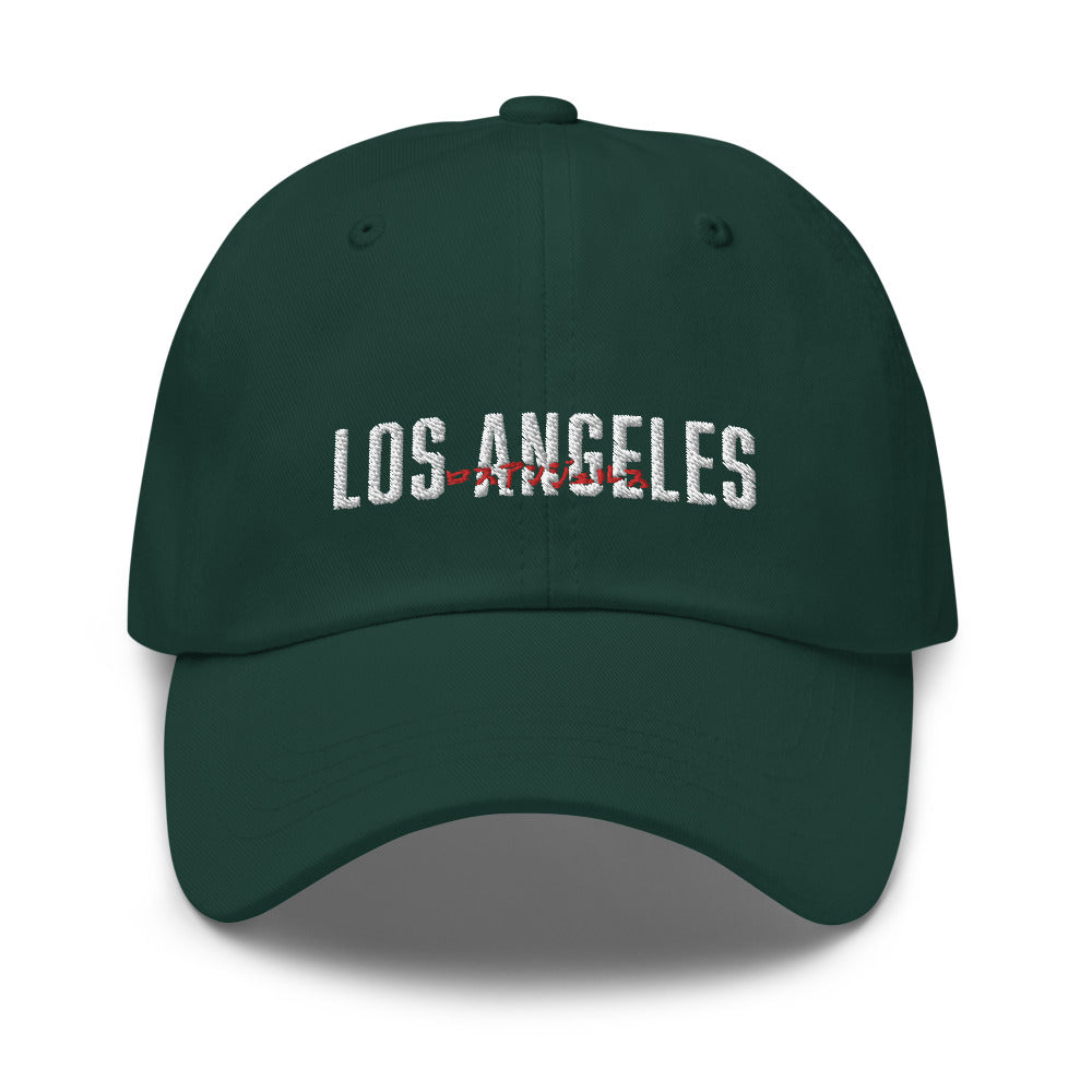 Los Angeles in English and Japanese Embroidered Unisex Baseball Cap