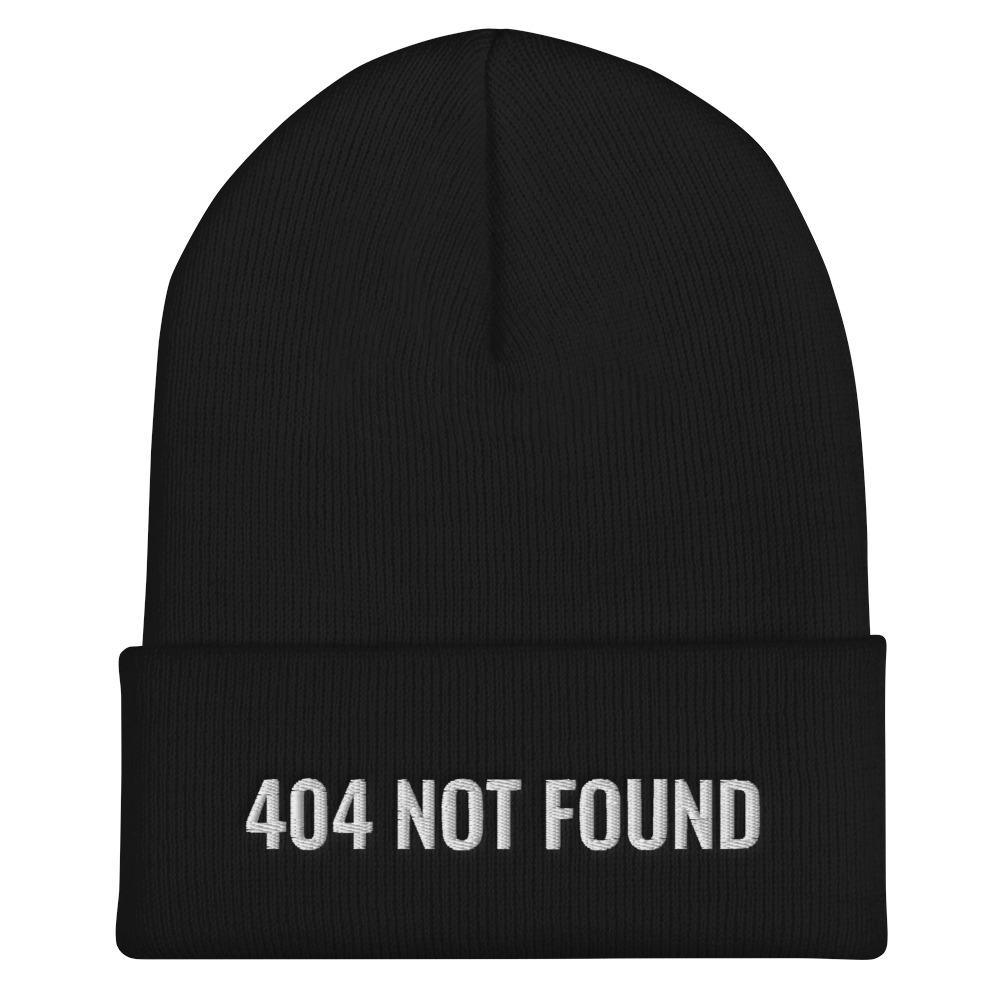 404 Not Found Unisex Embroidered Funny Cuffed Beanie - BUCKET POPCORN