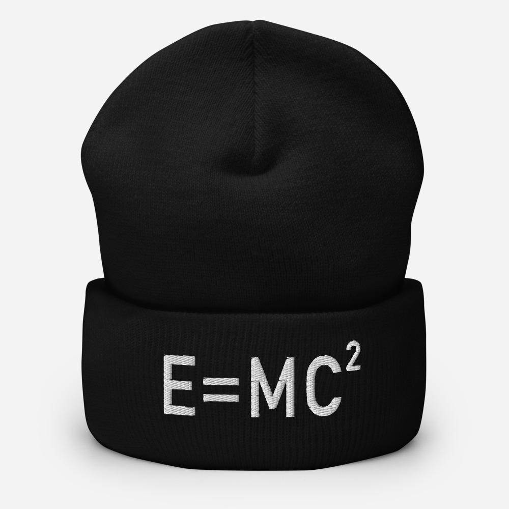 E=MC2 MassÛÒEnergy Equation Embroidered Cuffed Beanie - BUCKET POPCORN